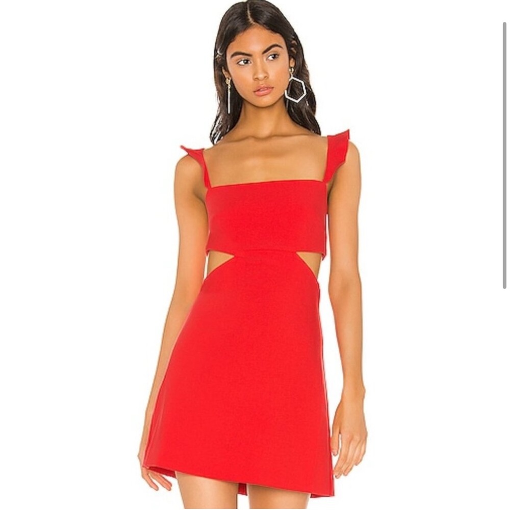 LIKELY Stella cut out dress in red